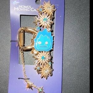 Howl's Moving Castle Gold and Blue Hair Clip